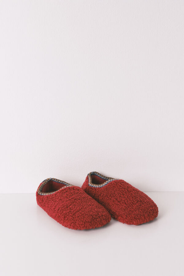 Women'secret Zapatillas casa borreguito rojo rojo