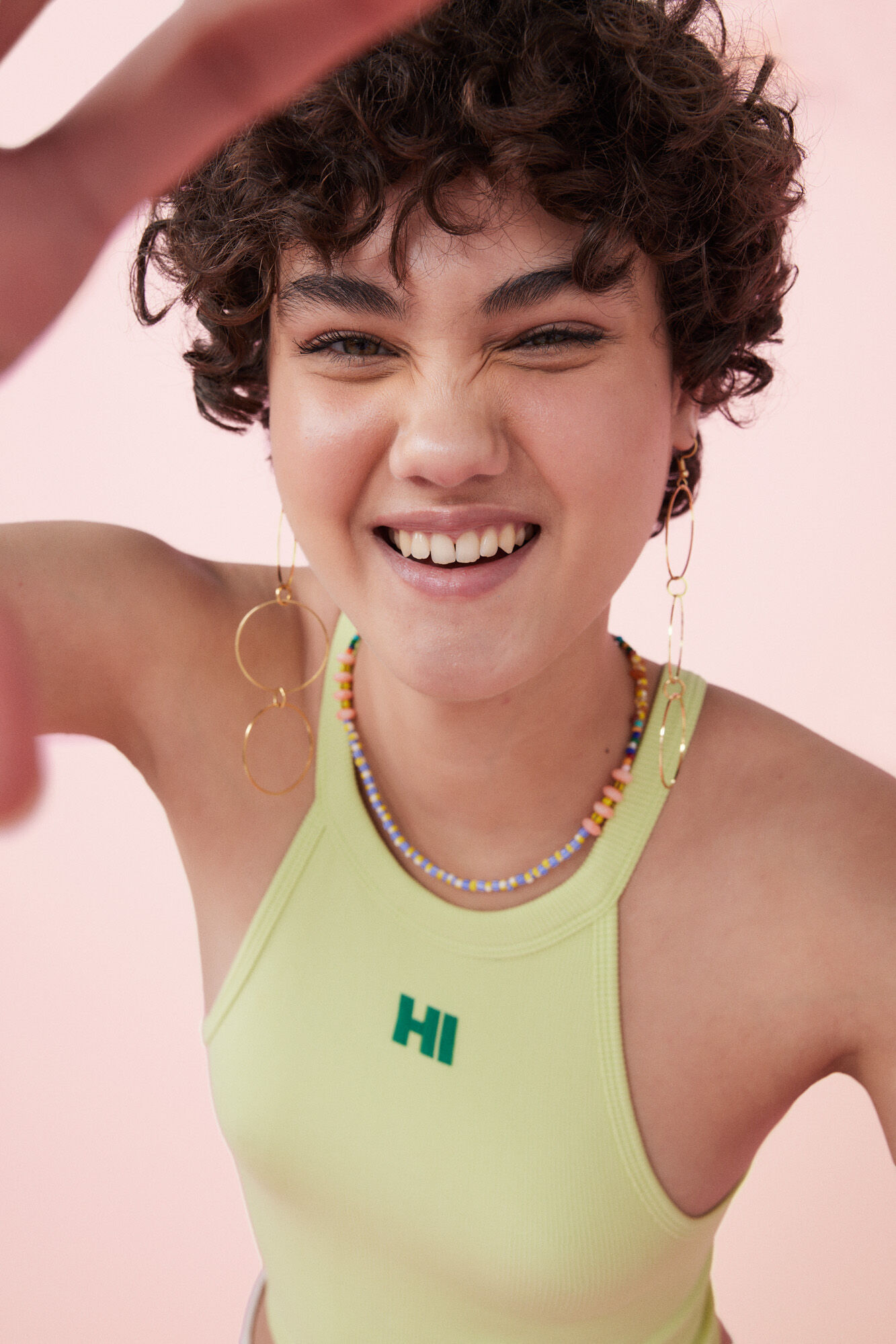 HI&BYE Crop top halter seamless verde