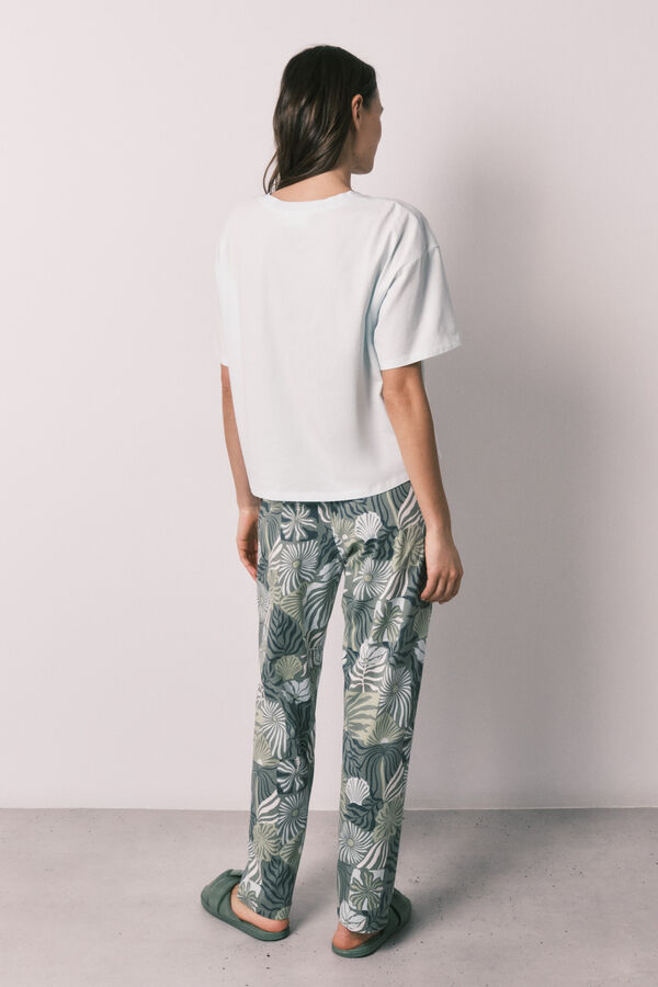 Women'secret Pijama comprido de manga curta Stitch estampado azul