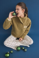 HI&BYE Sweatshirt cropped c&aacute;qui borrego bege