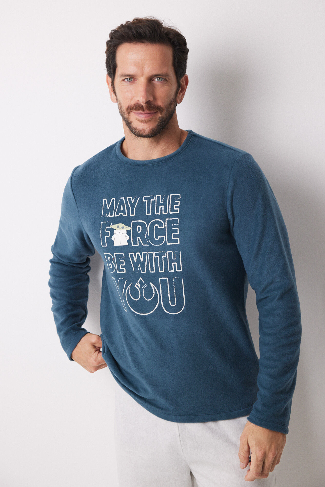 Women'secret Pijama largo hombre polar "Grogu"