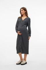 Mamalicious Vestido midi de malha para maternity e amamenta&ccedil;&atilde;o  cinzento