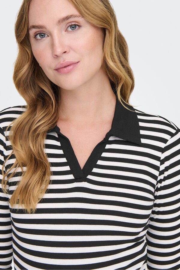 Only Maternity Polo de rayas maternity  blanco