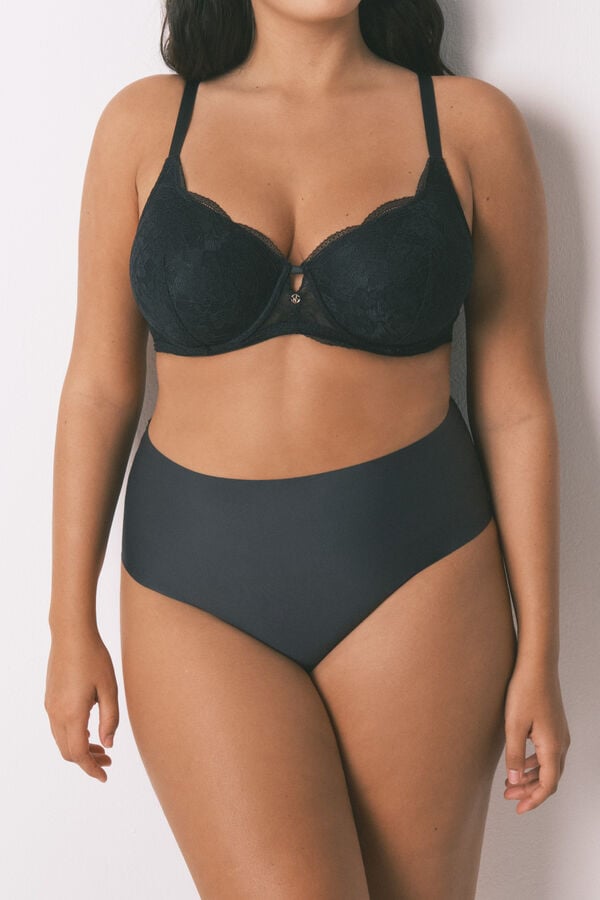 Women'secret Braga alta cl&aacute;sica microfibra gris gris