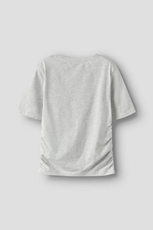 Lmtd T-shirt de manga curta com franzido cinzento