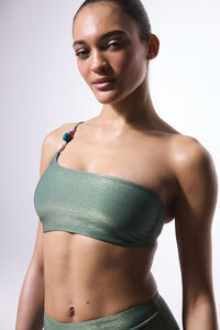 Penti Top de biqu&iacute;ni assim&eacute;trico verde