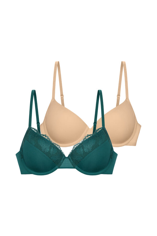 Dorina Pack 2 sujetadores con aro y relleno verde