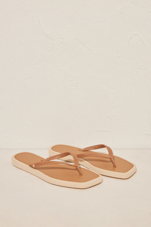 Women'secret Chinelas marr&oacute;n 100% mojables cru