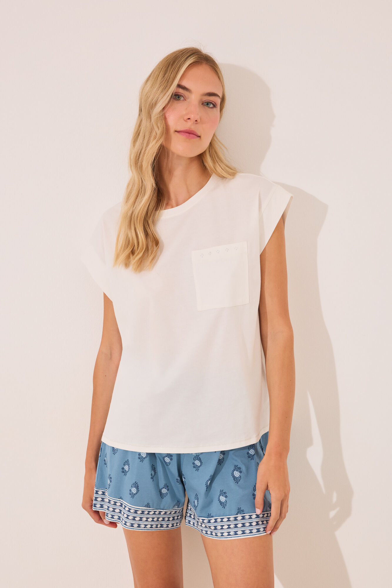 Women'secret Pijama corto 100% algod&oacute;n paisley 