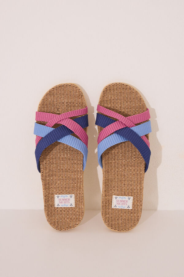 Women'secret Sandalias tiras azul claro azul