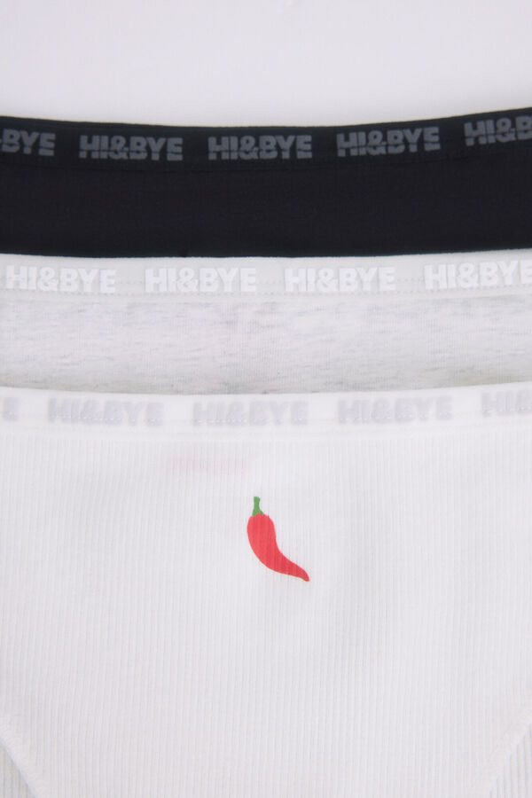 HI&BYE Pacote de 3 cuecas cl&aacute;ssicas preta, branca, cinza branco
