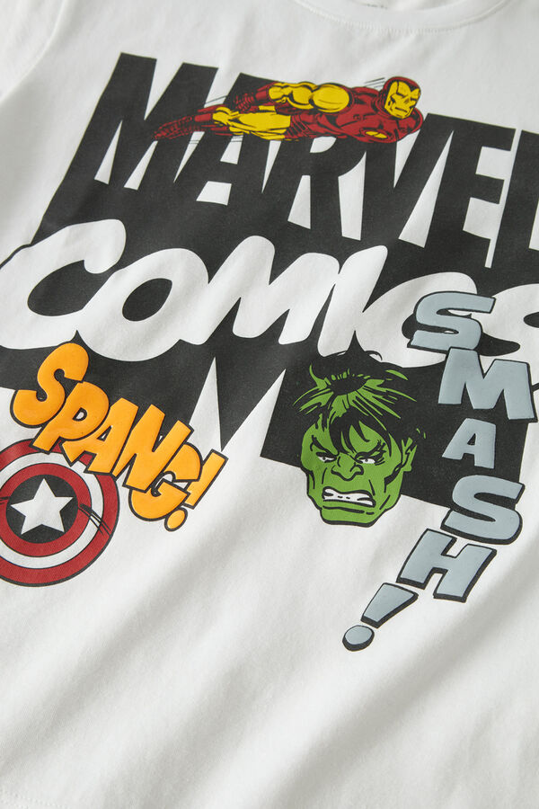 Name it T-shirt manga curta Marvel de menino branco