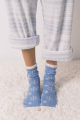 Women'secret Calcetines largos print copos nieve azul