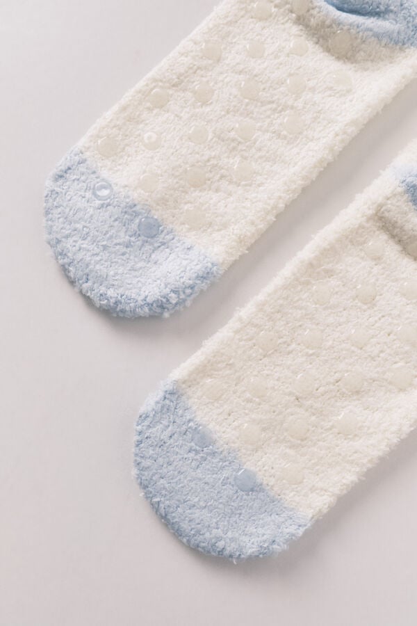 Women'secret Meias longas de pelo com estampa de boneco de neve. branco