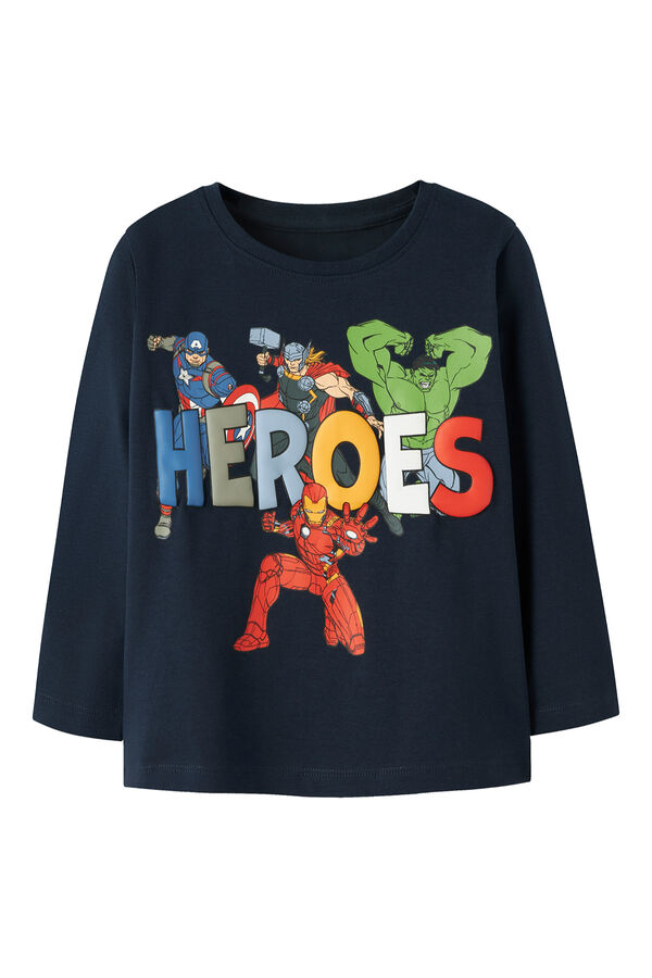 Name it Camiseta Heroes manga larga azul