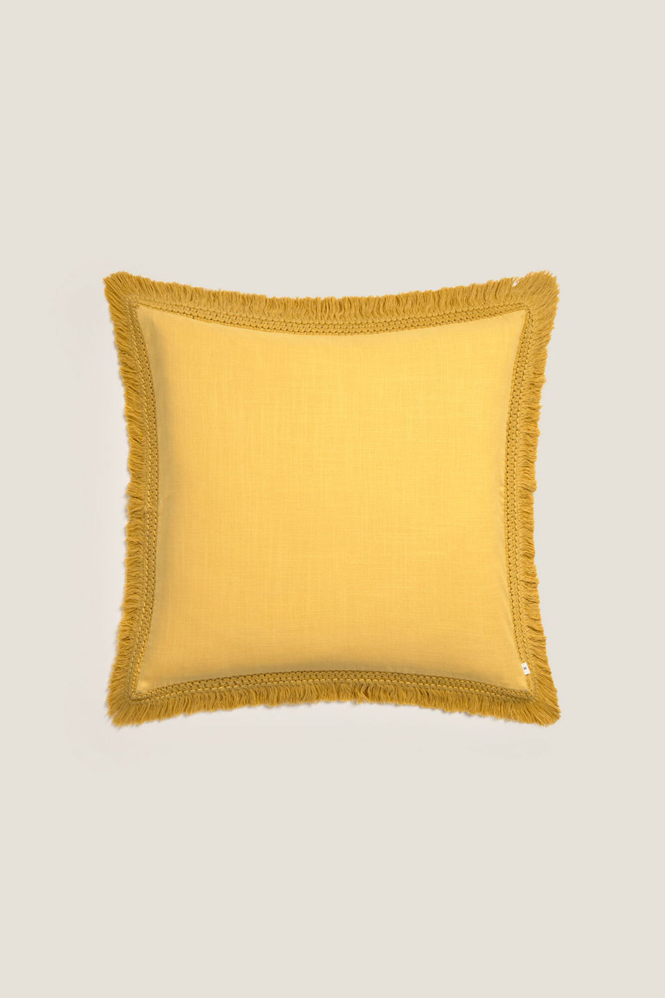 Textura Funda coj&iacute;n algod&oacute;n flecos