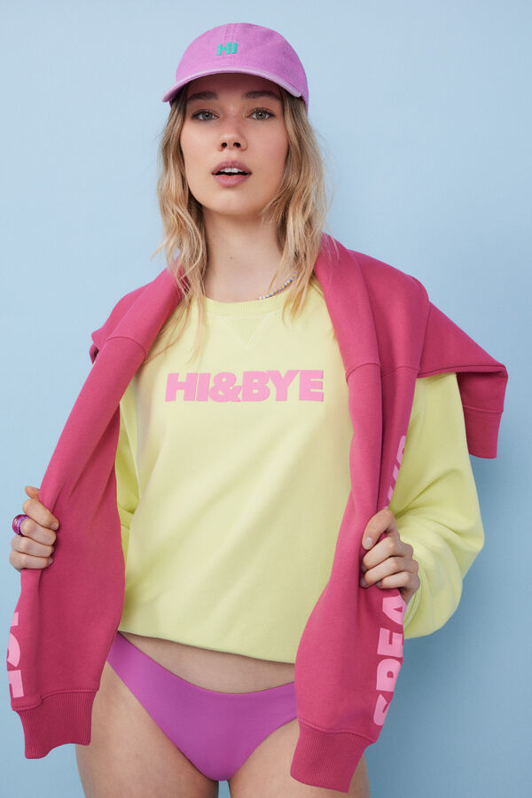 HI&BYE Braga bikini brasileña frunce rosa morado/lila