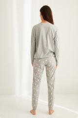 Womensecret Pijama largo Miffy algodón  gris