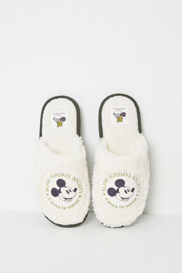 Women'secret Zapatillas casa pelo Mickey Mouse gris