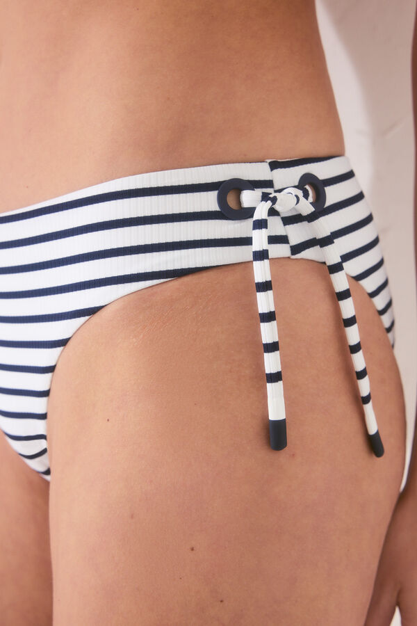Women'secret Braga bikini cl&aacute;sica lazo rayas navy estampado