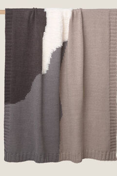 Womensecret Manta tricot patchwork 120x180cm. beige