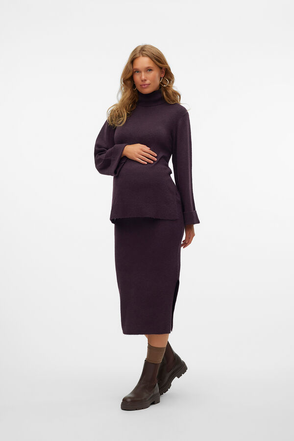 Mamalicious Malha de gola alta para maternity rosa