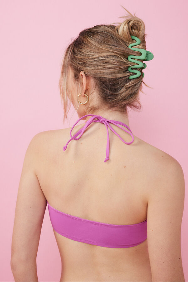 HI&BYE Top biquíni bandeau rosa rosa