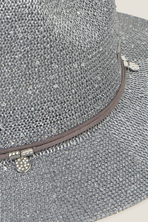 Textura Túnica de rayon com bordado cinzento