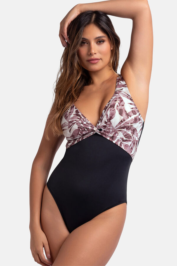 Dorina Mai&ocirc; preto estampado cinzento