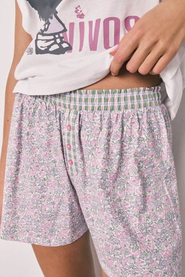 Women'secret Pijama curto em algod&atilde;o Mafalda estampado