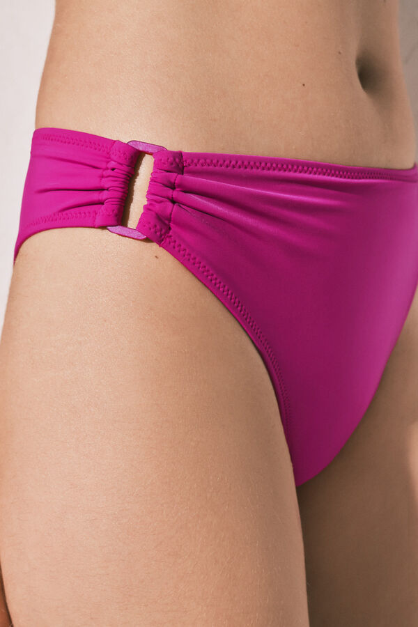 Women'secret Cueca de biqu&iacute;ni cl&aacute;ssica de cintura alta magenta rosa