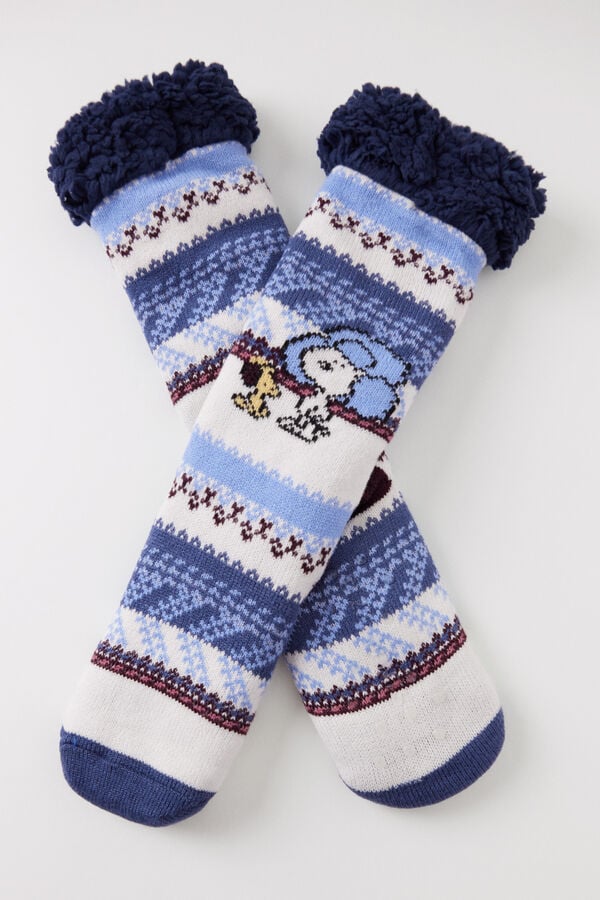 Women'secret Calcetines tricot borreguito Snoopy estampado