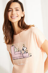 Womensecret Pijama algodón Snoopy Capri rojo