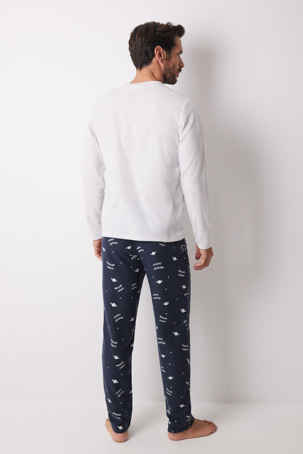 Women'secret Pijama largo hombre polar "Buzz Lightyear" gris