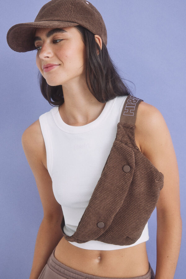 HI&BYE Riñonera pana marrón marrón