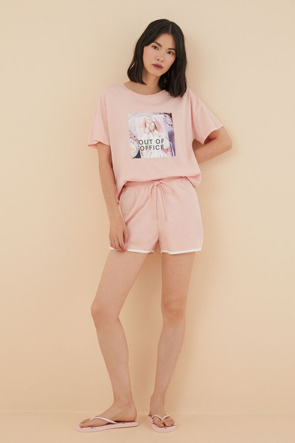 Women'secret Pijama corto 100% algod&oacute;n Barbie rosa rosa