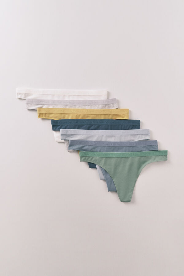 Women'secret Pack 7 tangas super soft logo blanco