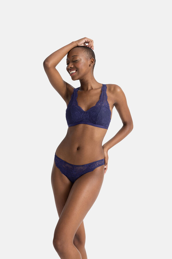 Dorina Sujetador tipo bralette de lencer&iacute;a azul