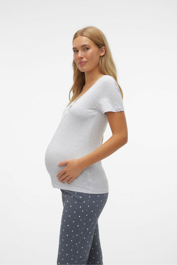 Mamalicious Pijama largo maternity y lactancia gris