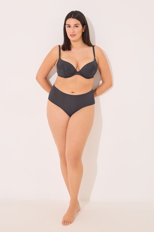 Women'secret GORGEOUS Suti&atilde; renda up enchimento de tule cinza plumeti cinza cinzento