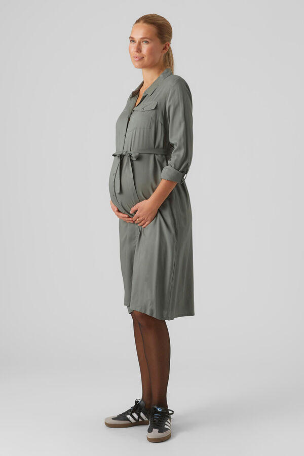 Mamalicious Vestido midi camiseiro  verde