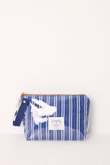 Women'secret Bolsa de toalete pequena riscas em azul marinho azul