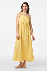 Pieces Vestido longo riscas amarelo