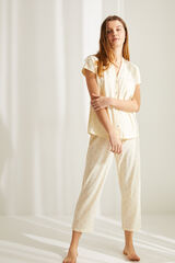 Womensecret Pijama camiseiro Capri Tigre de algodão em amarelo impressão