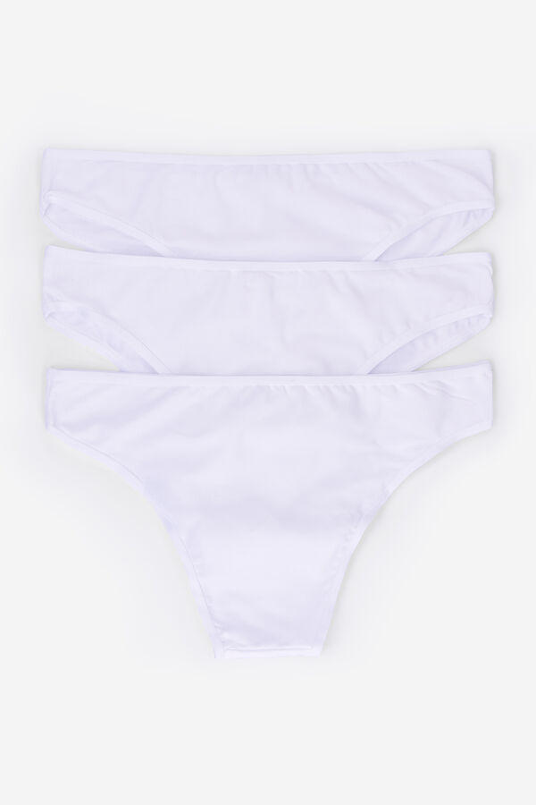 Women'secret Pack 3 bragas brasile&ntilde;as de microfibra blanco