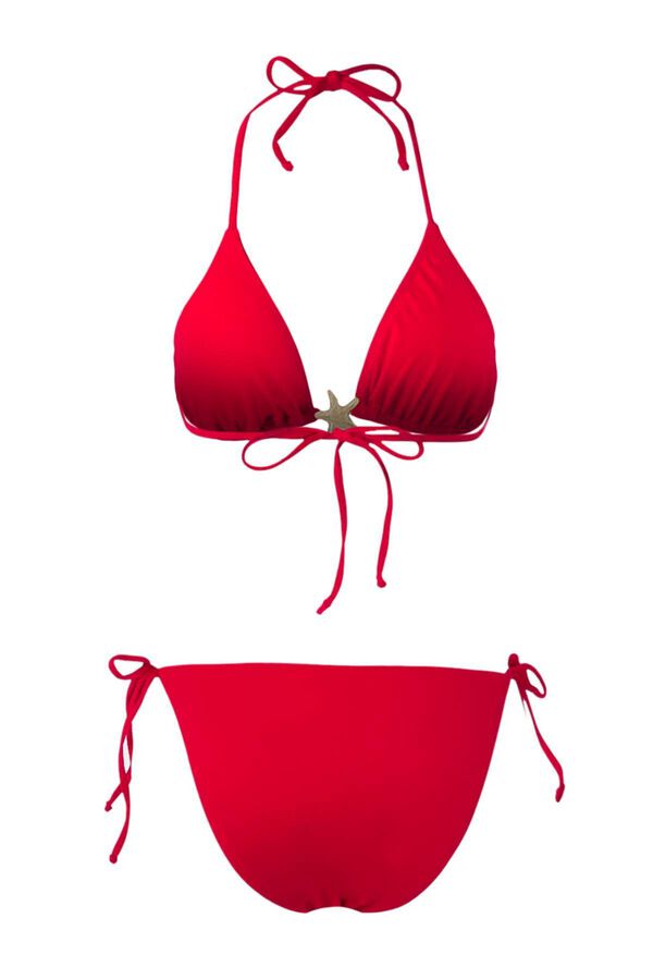 Trendyol Conjunto de biqu&iacute;ni triangular com detalhe de estrela vermelho