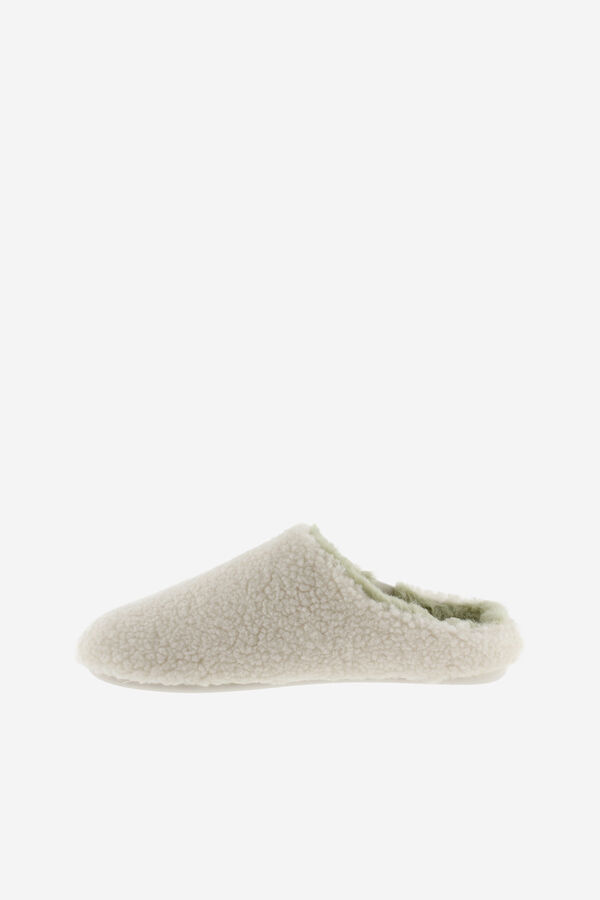 Victoria Zapatillas de casa de borreguito marfil