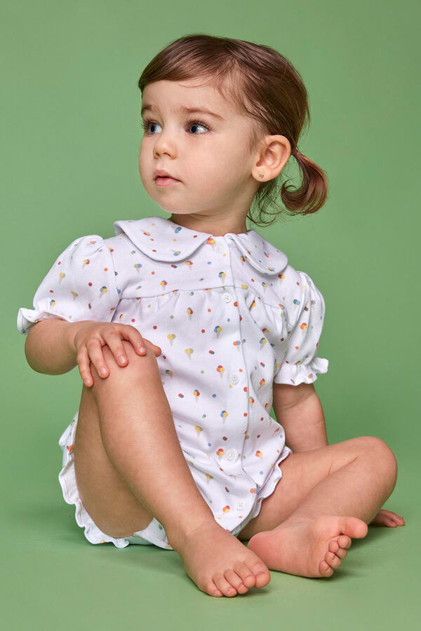 Gocco Pijama branco com estampado de sorvete branco
