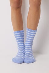 Women'secret Calcetines pelo azul rayas azul