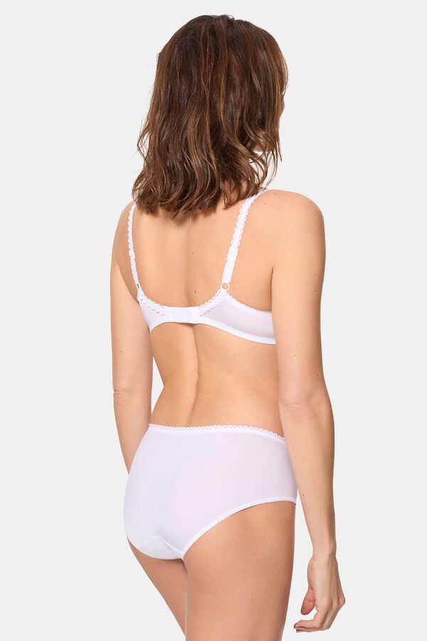 Playtex Braga midi de encaje y microfibra blanco